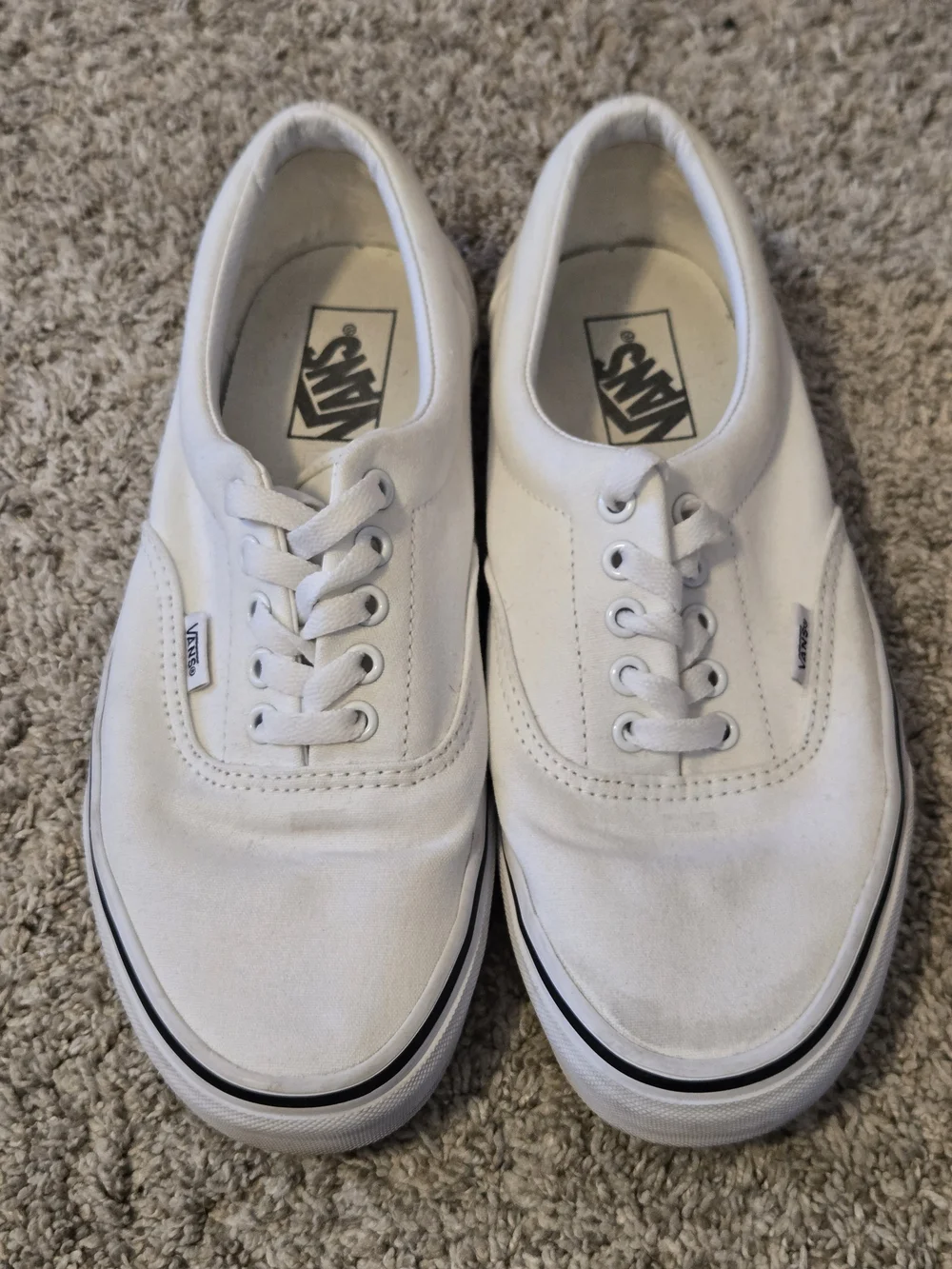 Vans White Canvas Low-Top Sneakers